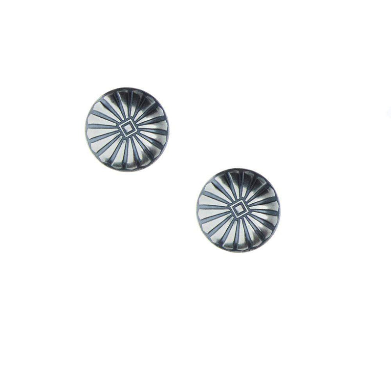 NRS Sterling Silver Small Concho Earrings
