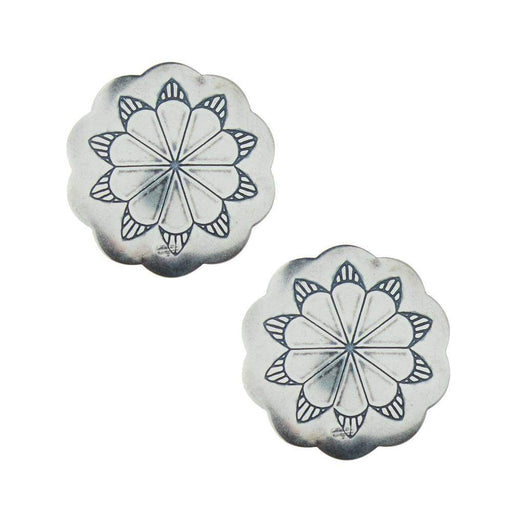 NRS Sterling Silver Stamped Stud Earrings