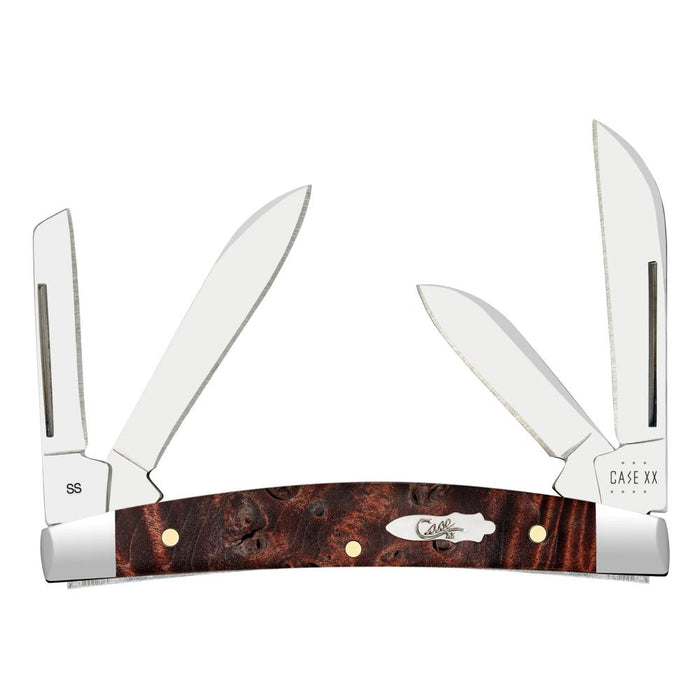 XX Small Congress Smooth Brown Maple Burl Wood Pocket Knife CA64069