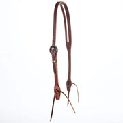 Cowperson Tack 5/8`` Brown Iron Cross Buckle Slot Ear Headstall