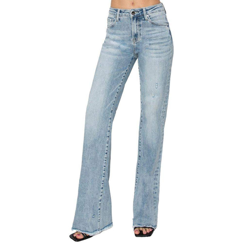 Risen Jeans Women's Light Wash High Rise Straight Jeans