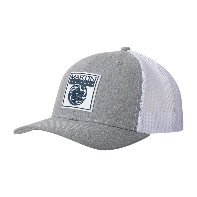 Heather Grey and White Rubber Patch Cap