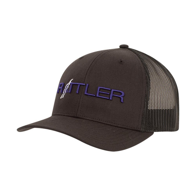 Black Embroidered Logo Puff Cap