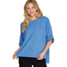 She & Sky Women's Diva Blue Drop Sweater Top