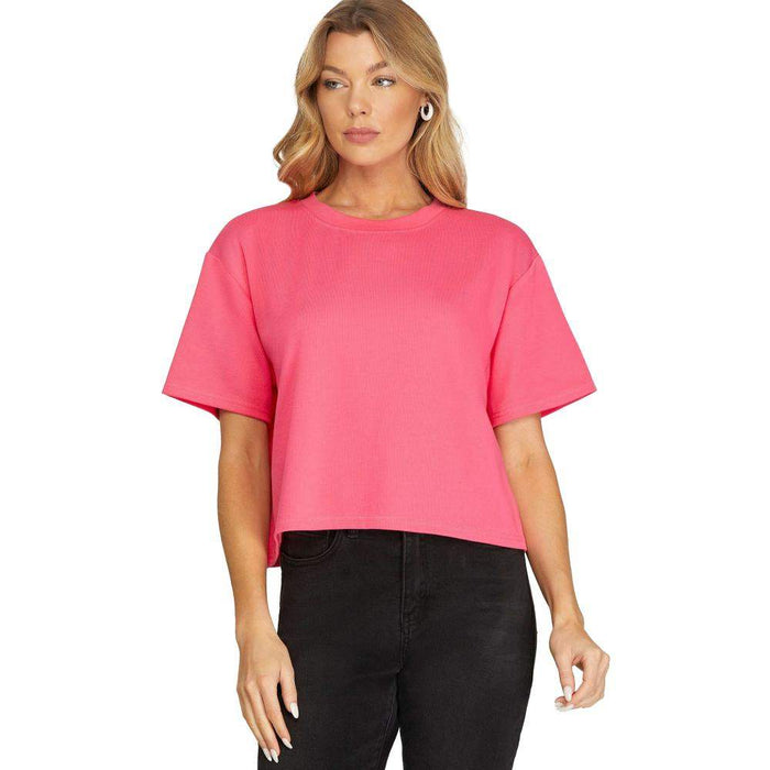 She & Sky Women's Bubble Gum Pink Knit Top