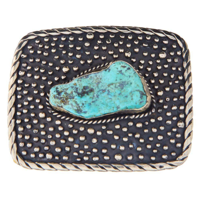 Paige Wallace Turquoise Slab Rope Edge Buckle