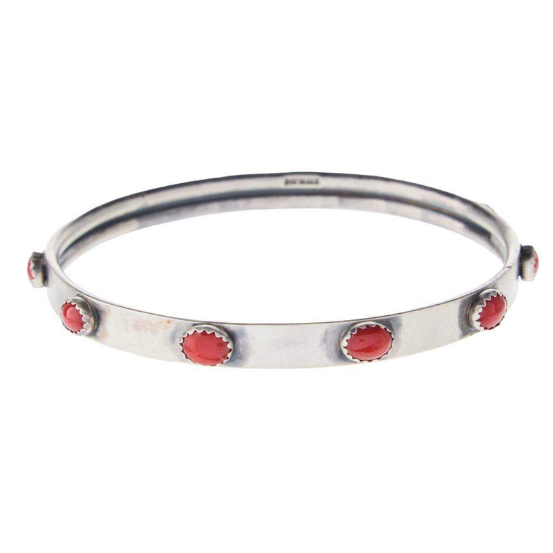 NRS Sterling Silver Coral Bangle