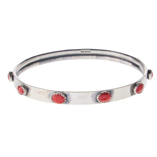 NRS Sterling Silver Coral Bangle