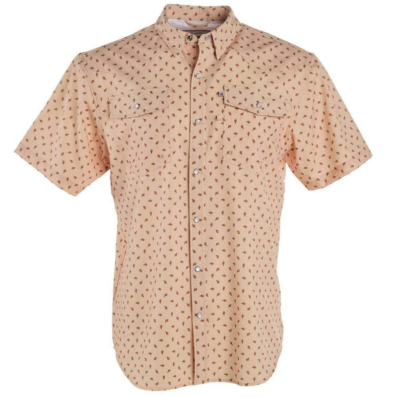 Men's Short Sleeve Cactus Print Snap Shirt