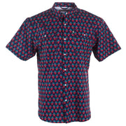 Men's Short Sleeve Flamingo Print Snap Shirt