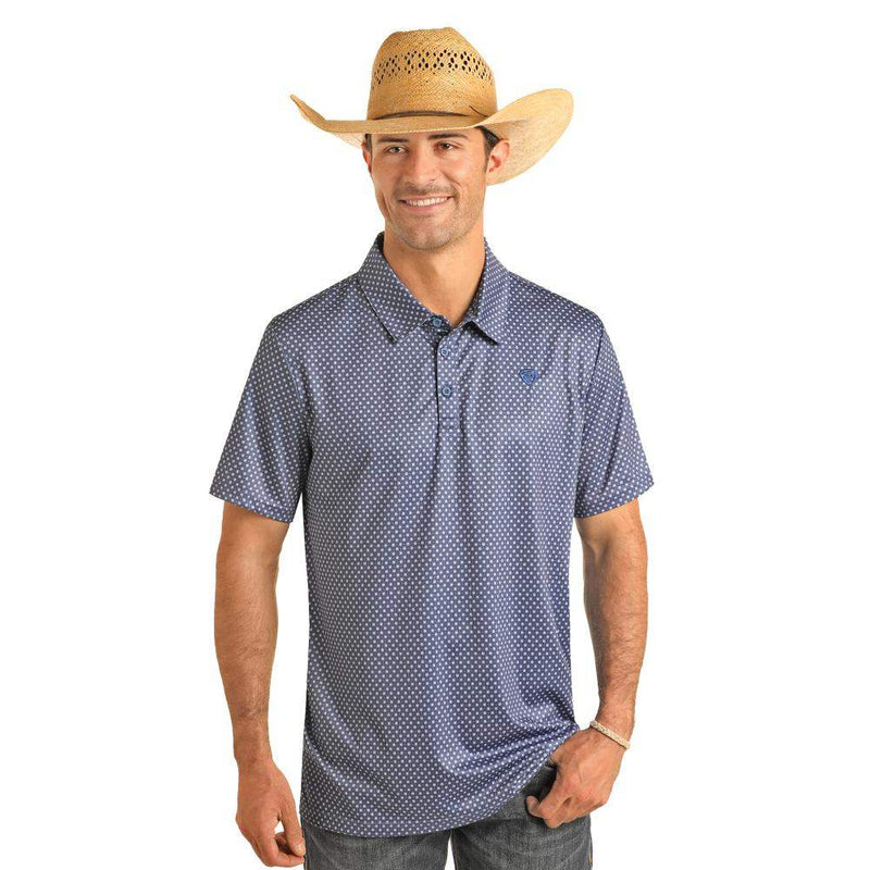 Men's Blue Print Polo