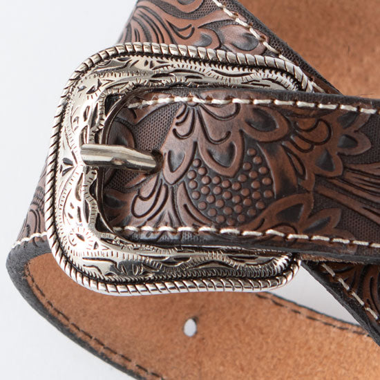 Gem Dandy Accessories Kid's Brown & Black Tooled Belt