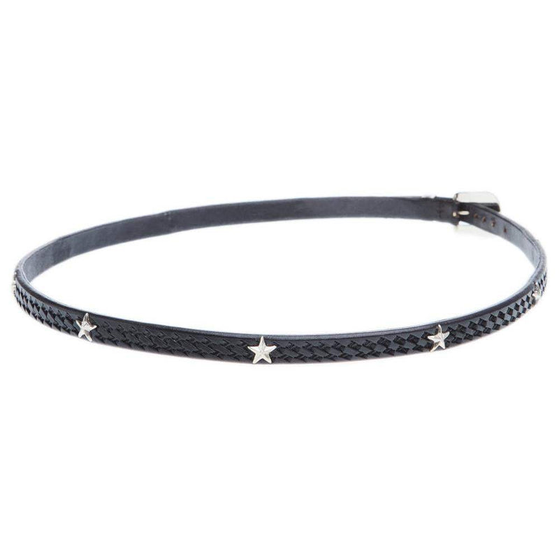 Hatband Black Basket with Sterling Star Conchos