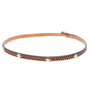 Hatband Russet Basket with Sterling Silver Diamond Conchos