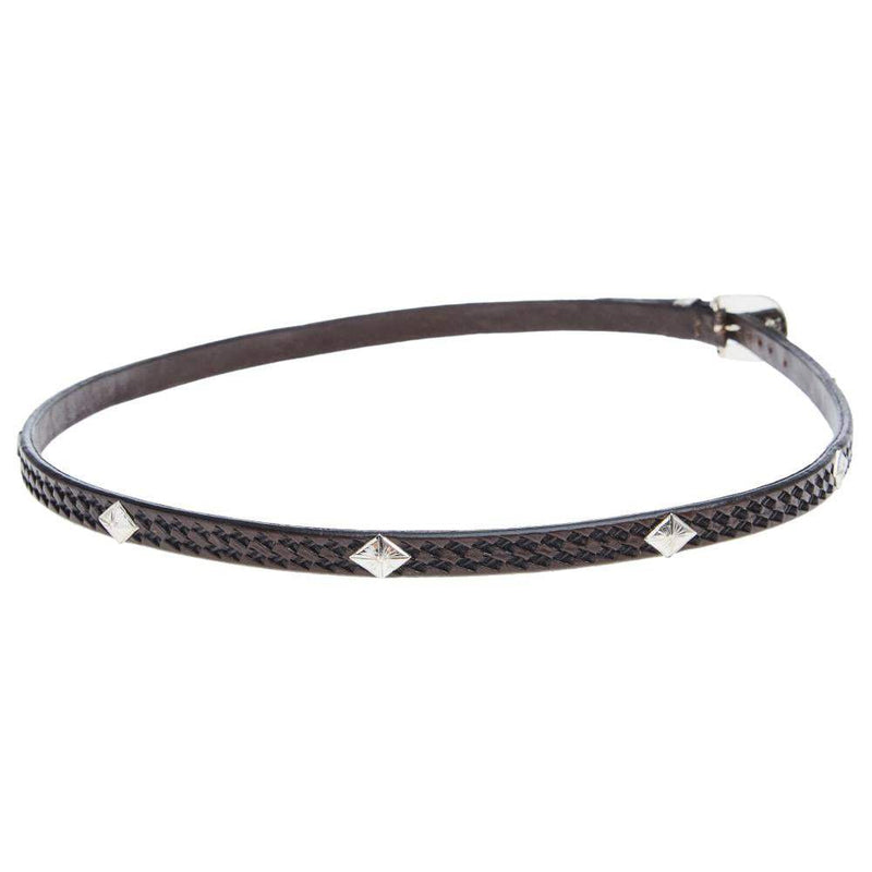 Hatband Chocolate Basket with Sterling Silver Diamond Conchos