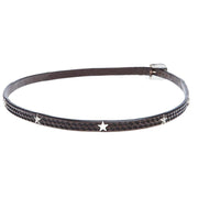 Hatband Chocolate Basket with Sterling Silver Star Conchos