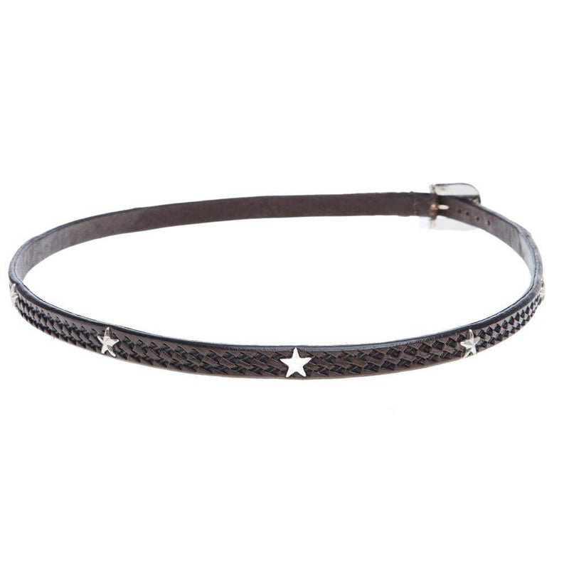 Hatband Chocolate Basket with Sterling Silver Star Conchos