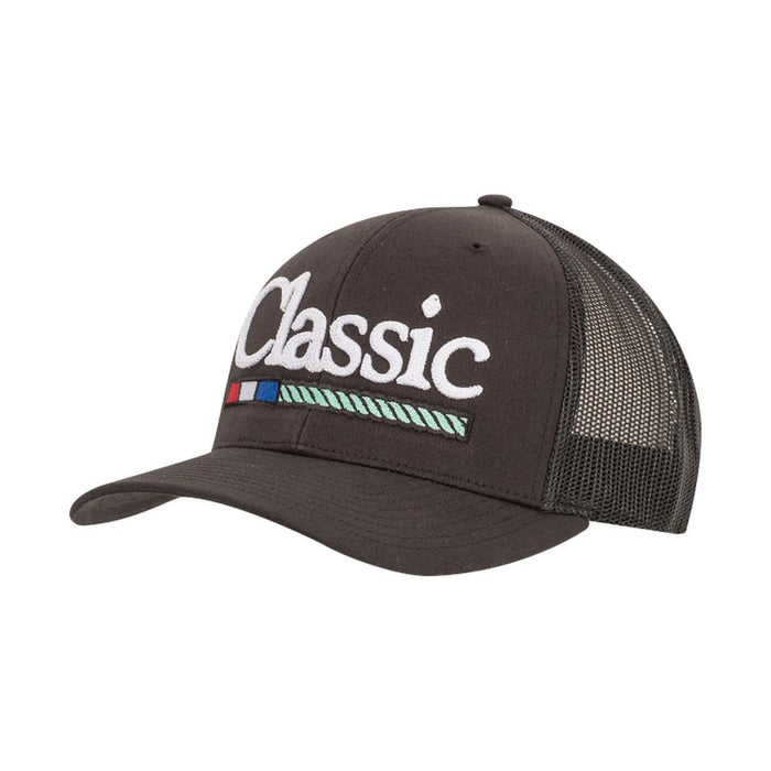 Black Embroidered Logo Mesh Back Cap