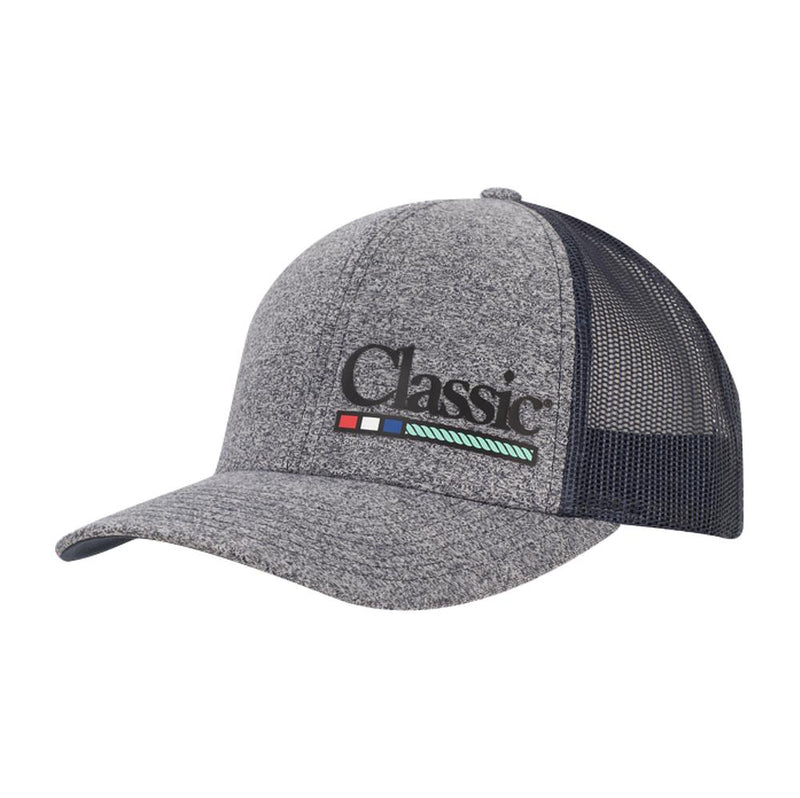 Navy Heather Embroidered Logo Mesh Back Cap