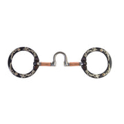 Silver Floral Engraved Correctional Port Snaffle Bit