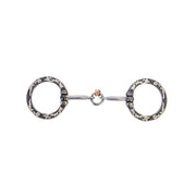 Silver Floral Engraved Copper Lifesaver Snaffle Bit