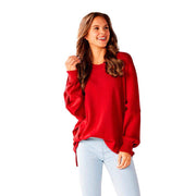 Women's Astrid Red Ribbed Sweater