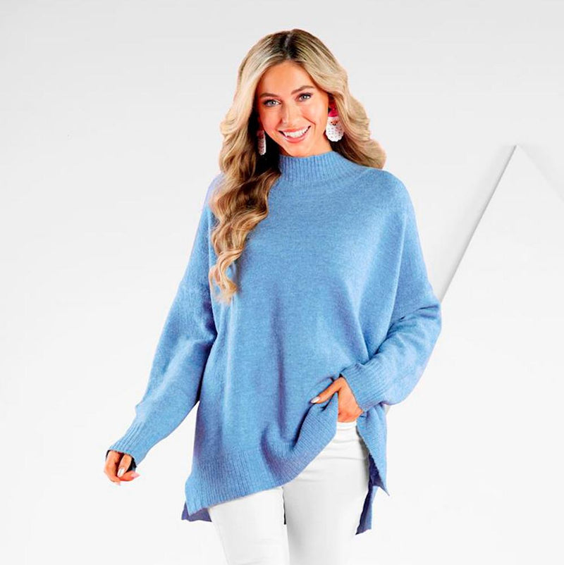Women's Monica Blue Crewneck Sweater