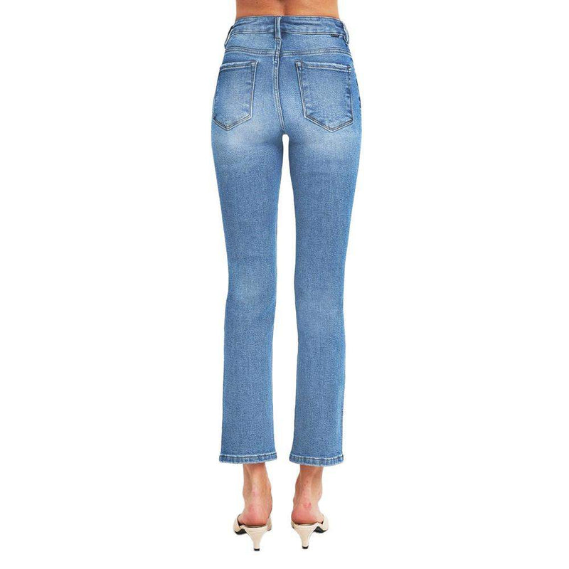 Women's Medium Wash Ankle Straight Jeans
