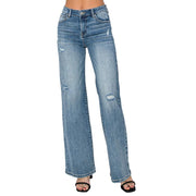 Women's Medium Vintage Wash Wide Leg Jeans