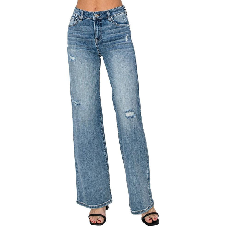 Women's Medium Vintage Wash Wide Leg Jeans