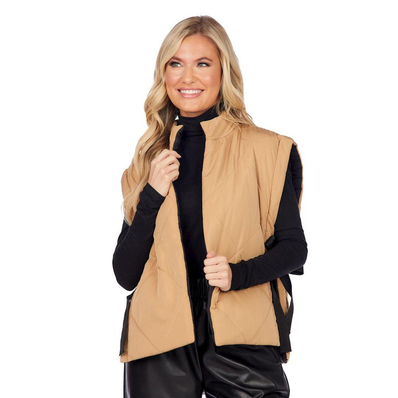 Women's Dixie Black Reversible Puff Vest