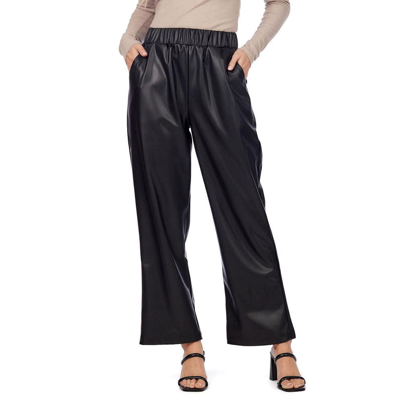 Women's Black Ballard Leather Pants