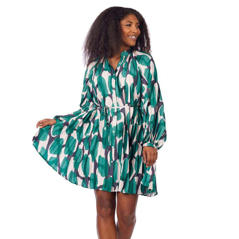 Women's Celia Green Pleated Dress