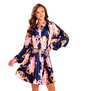 Women's Celia Navy Pleated Dress
