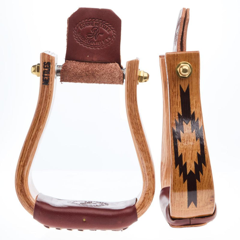 2" Premier Flat Bottom Wenge Aztec Oak Stirrups