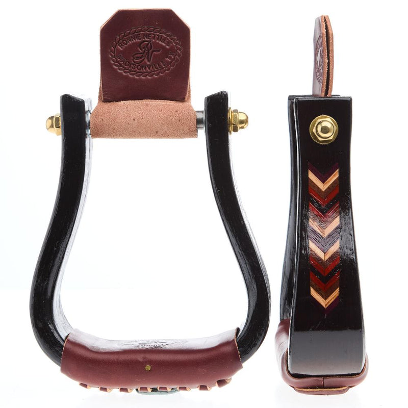 2" Premier Flat Bottom Arrow Commanche Oak Stirrups