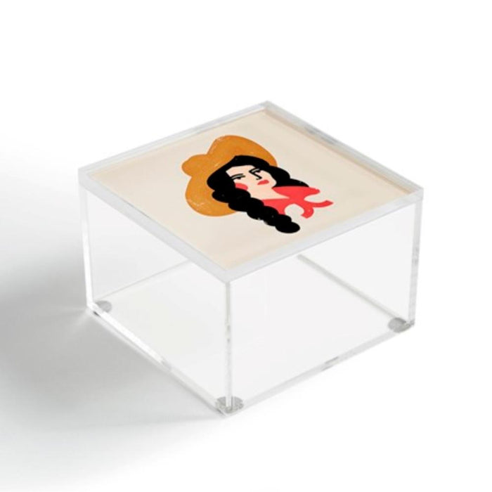Abstract Cowgirl Acrylic Box