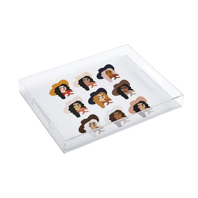 Multi Culture Cowgirl Medium Acrylic Tray