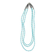 Three Str Turquoise and Navajo Pearl Necklace