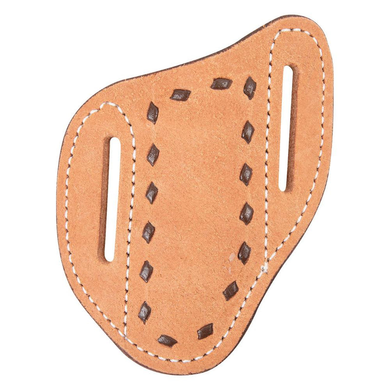 Buckstitch Roughout Leather Angled Large Folding Knife Scabbard