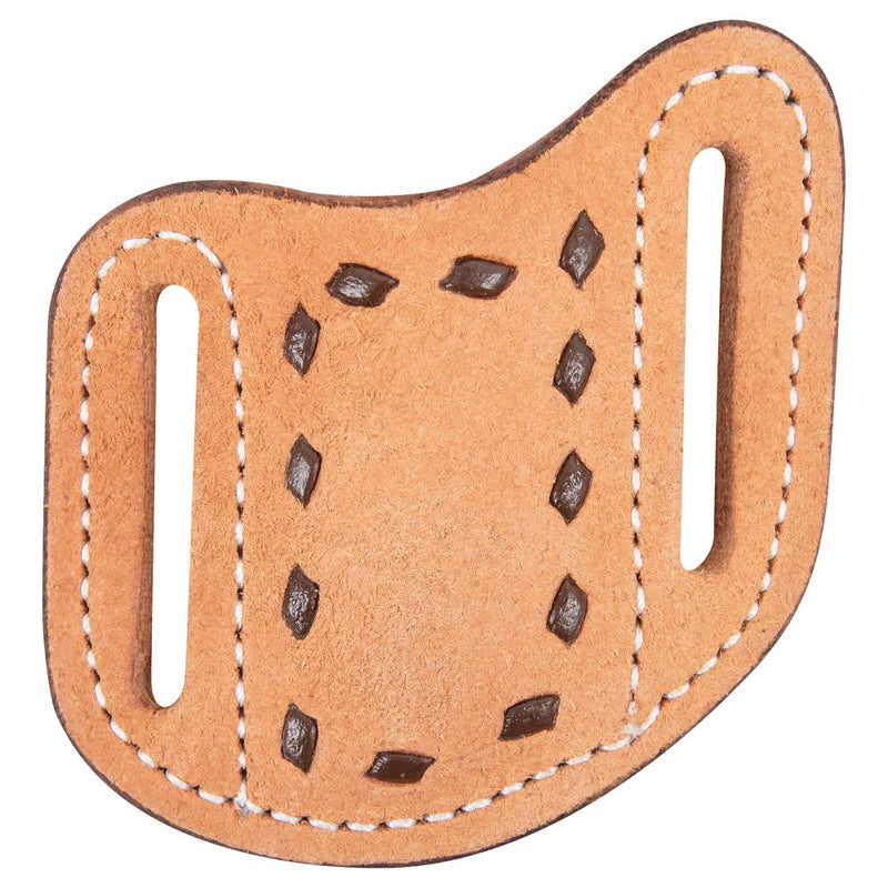 Buckstitch Roughout Leather Angled Small Folding Knife Scabbard