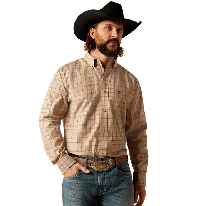 ARIAT Men's Pro Gradon Long Sleeve Shirt - White, Moisture-Wicking, Sun Protection, Performance Work Shirt