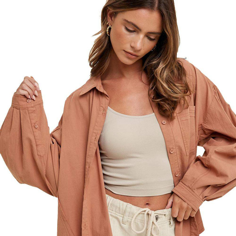 Women's Hazelnut Balloon Sleeve Shirt