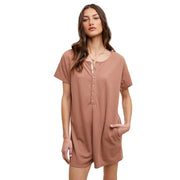 Women's Mocha Knit Romper