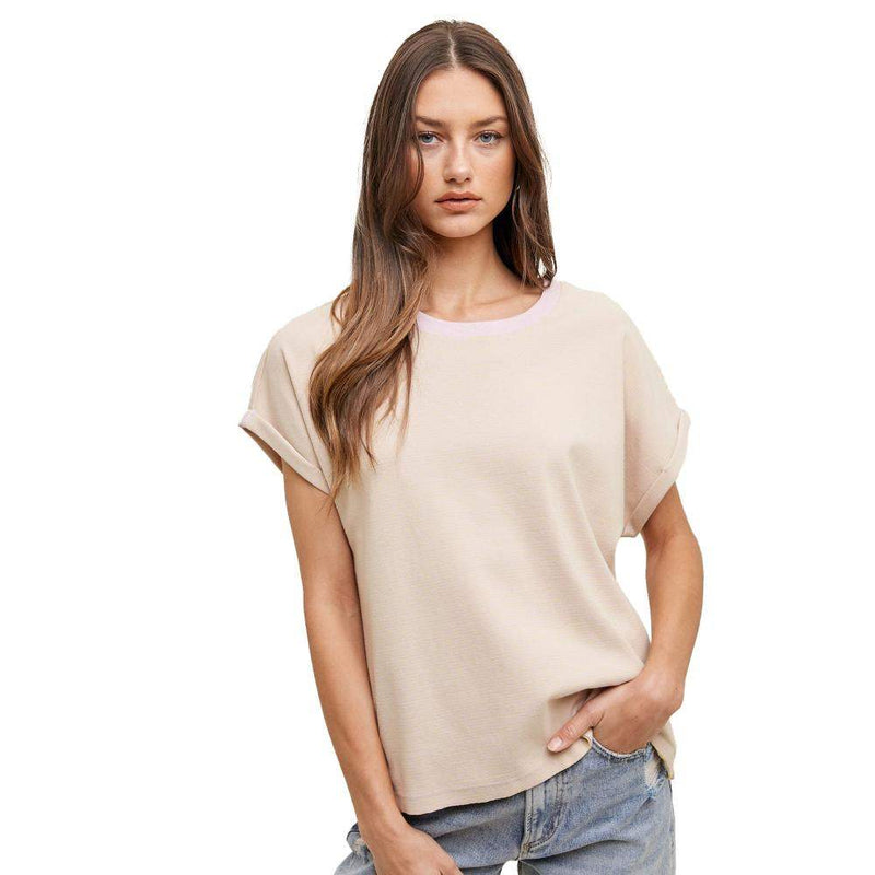 Women's Lilac and Lime Striped Top