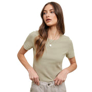 Women's Short Sleeve Olive Bodysuit