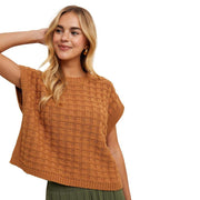 Women's Mocha Boxy Sweater Top