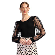 Women's Black Long Sleeve Bodysuit