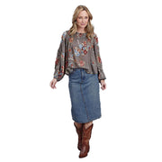 Womens Midi Denim Skirt