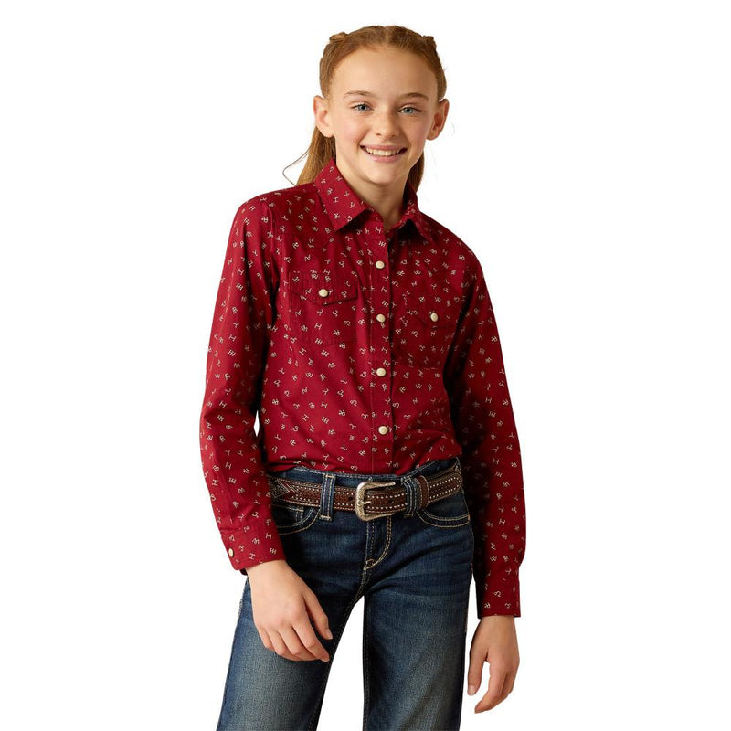 Girl's Red Ranch Snap Shirt